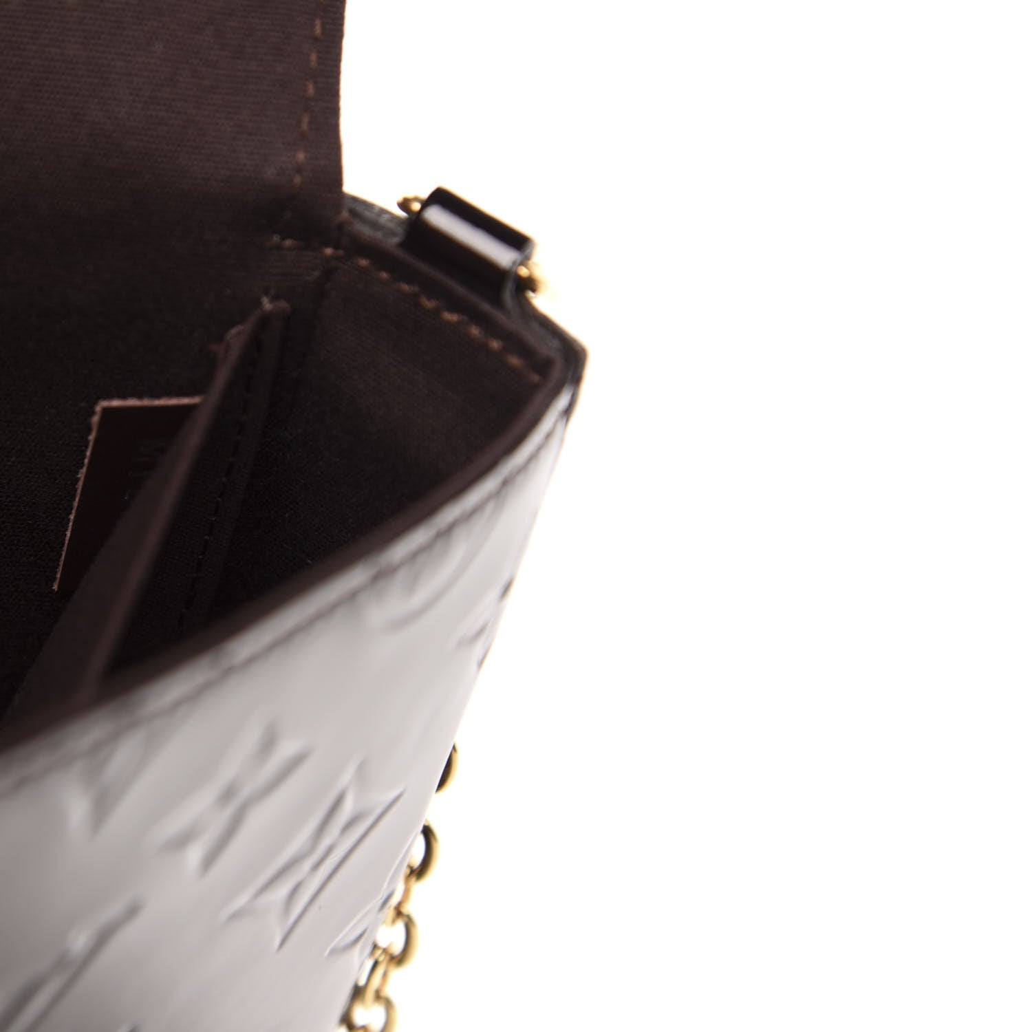 Louis Vuitton Vernis Pochette Felicie Chain Wallet Amarante 7 of 10
