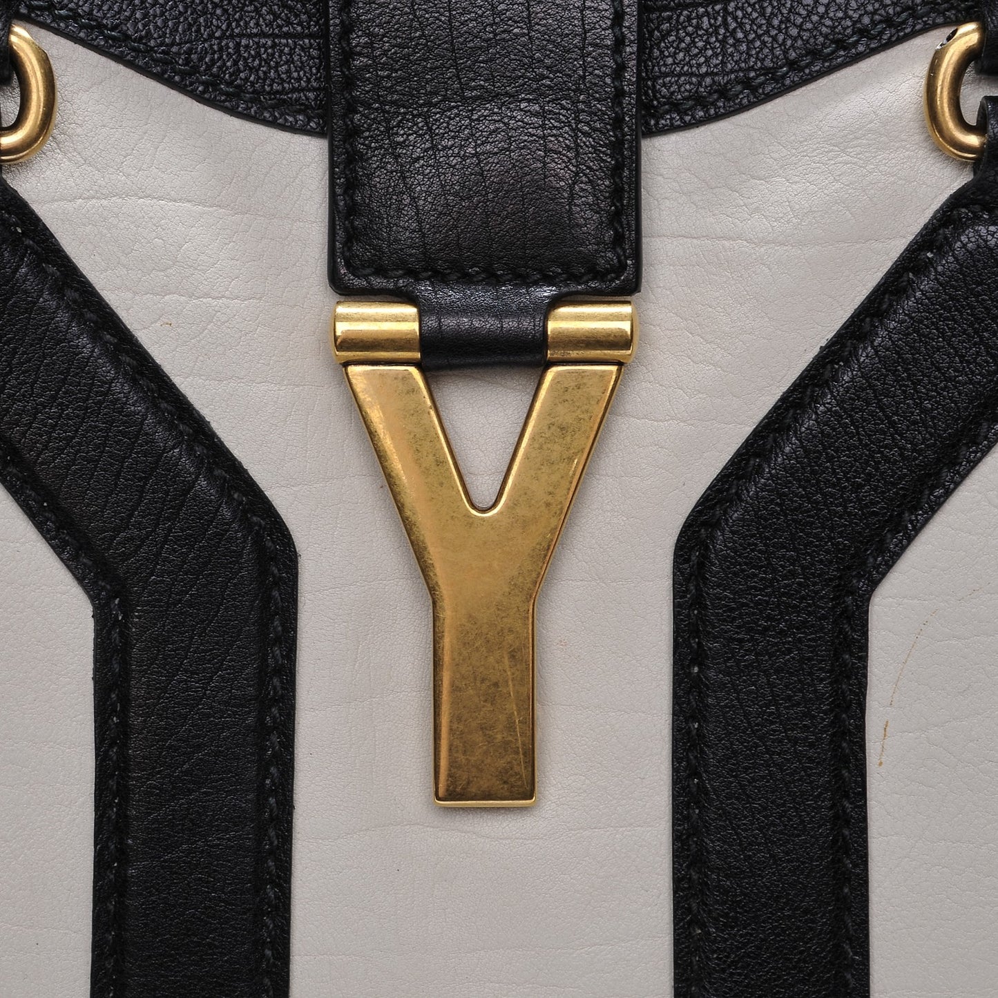 Calfskin Large Cabas Chyc Black New Bone