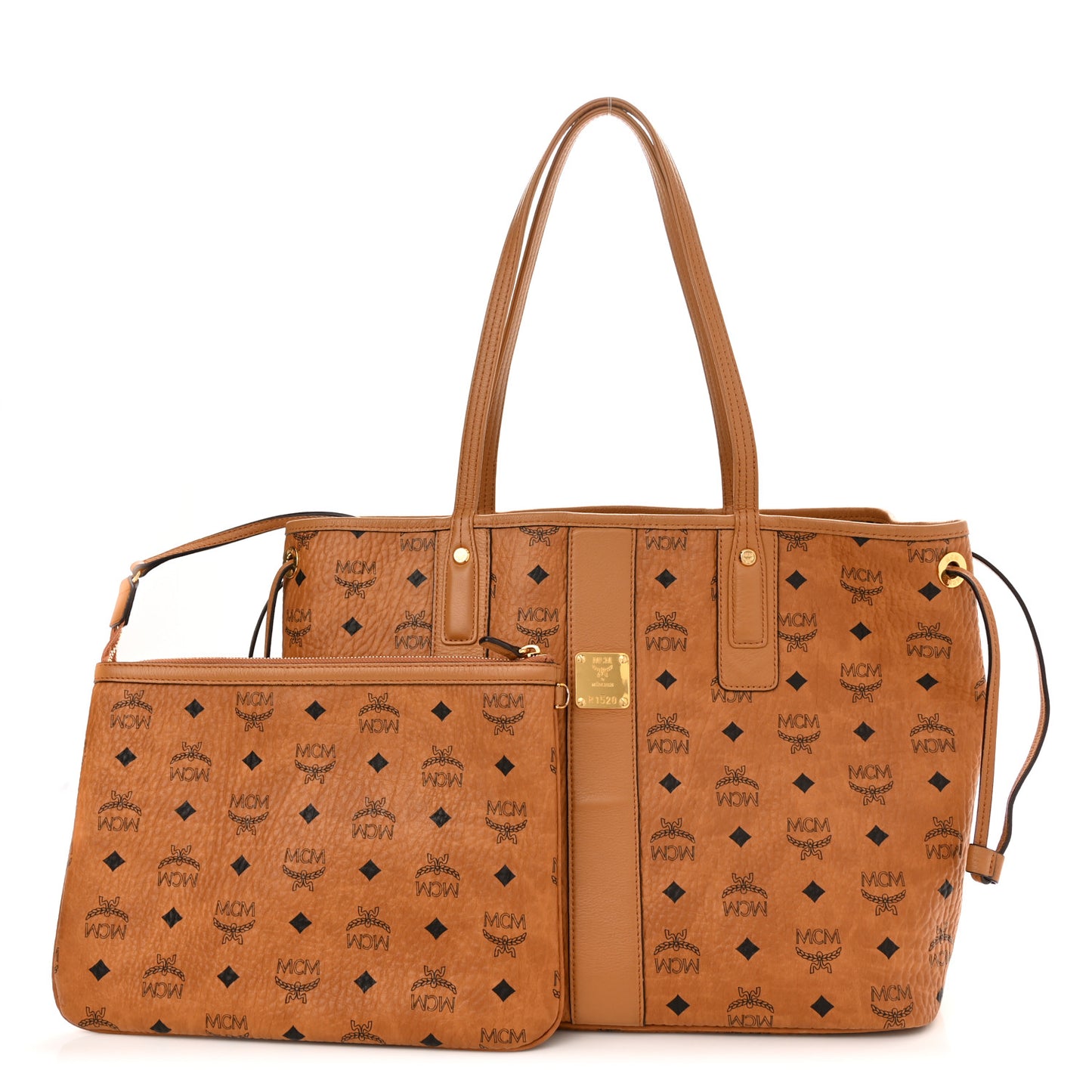 Visetos Medium Liz Reversible Shopper Tote Cognac
