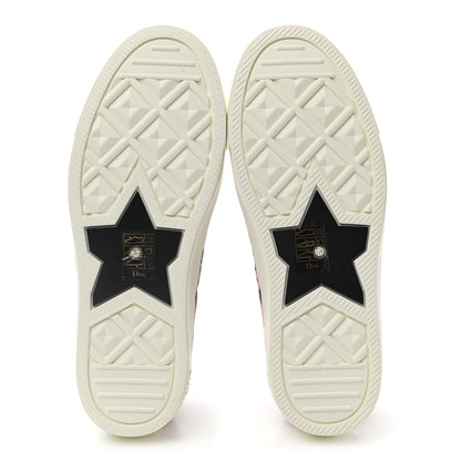 Christian Dior Cotton Mizza Embroidered Walk'N'Dior Low Top Sneakers 36.5 Red Multicolor 5 of 9