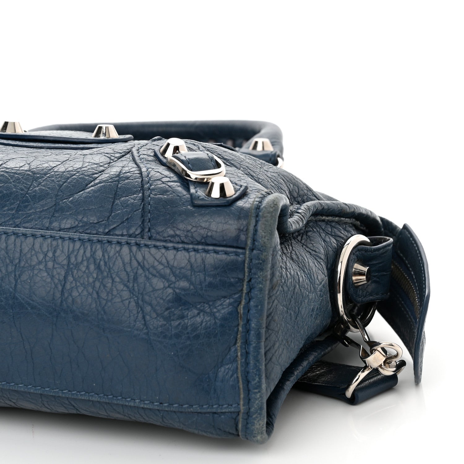 Balenciaga Agneau Classic Silver Hardware Mini City Bleu Profond 10 of 12