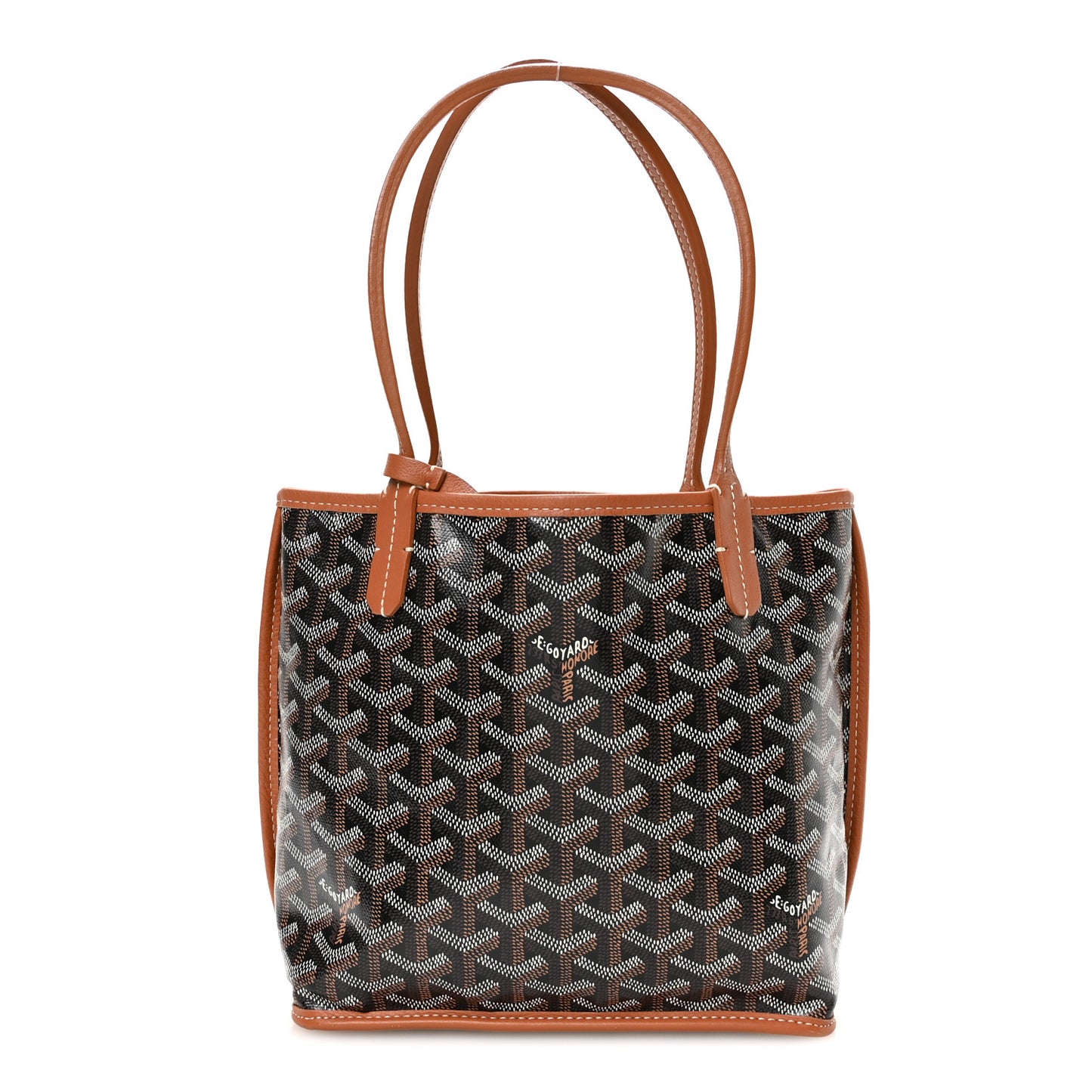 Goyardine Reversible Mini Anjou Black Gold