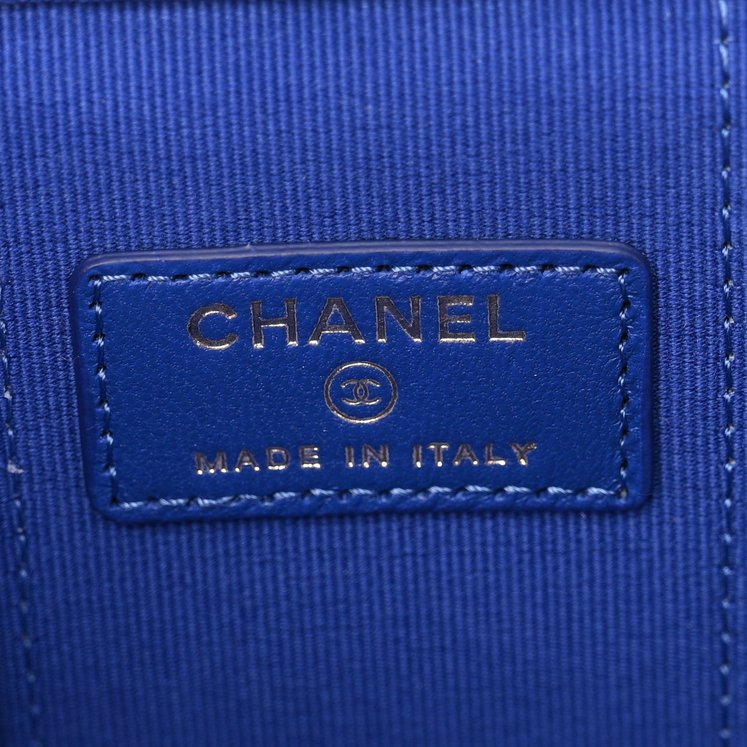 Chanel Lambskin Quilted Top Handle Mini Vanity Case With Chain Blue 6 of 11