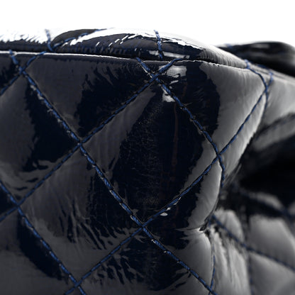 Chanel Distressed Patent Quilted 2.55 Reissue 227 Flap Dark Blue 11 of 13