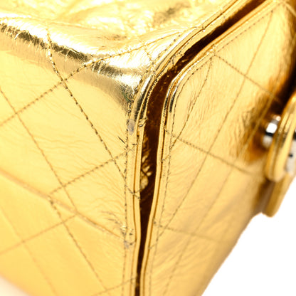 Chanel Metallic Aged Calfskin Quilted Small Chanel 25 Handbag Gold 12 of 15