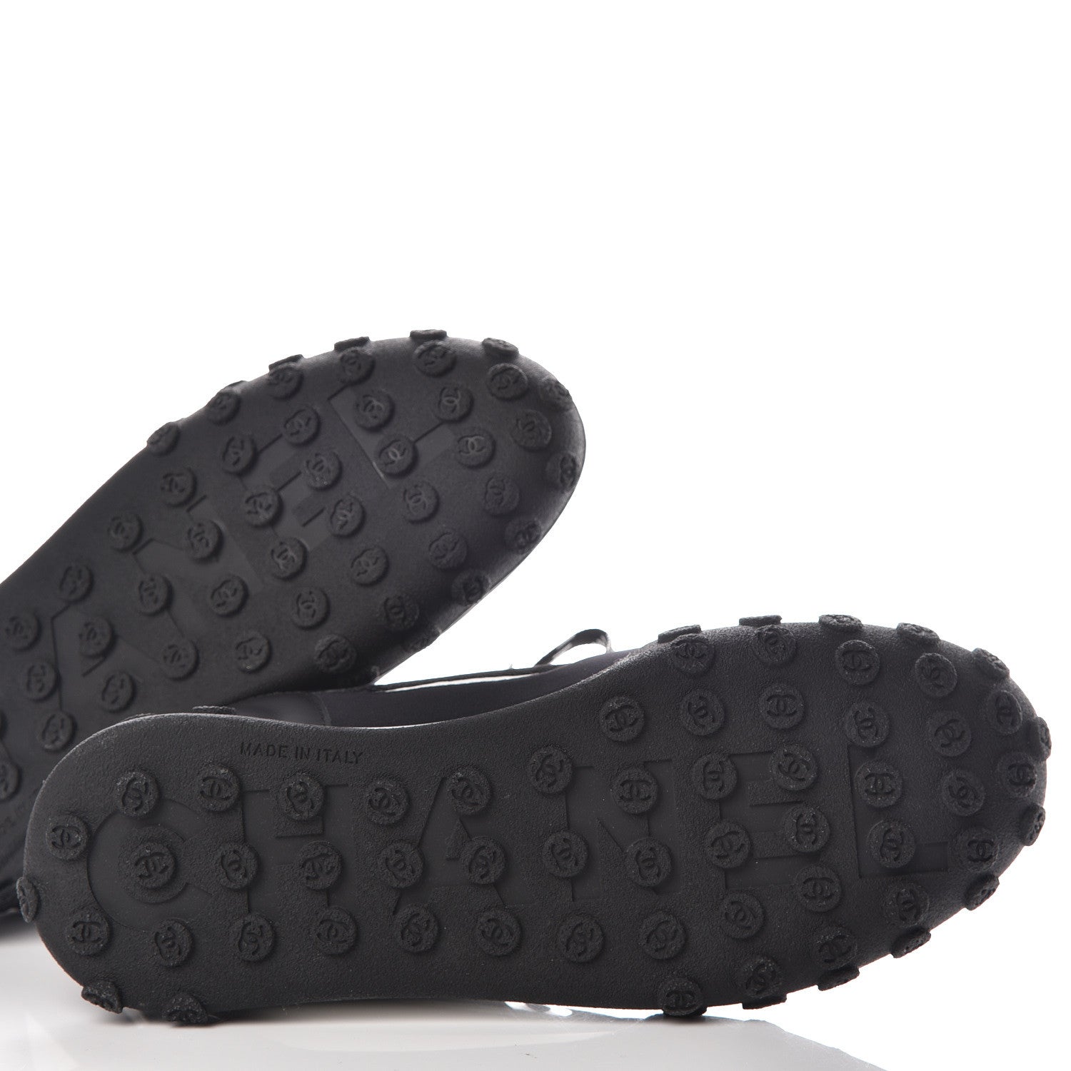 Chanel Calfskin Mesh Lycra Sneakers 38 Black 8 of 9