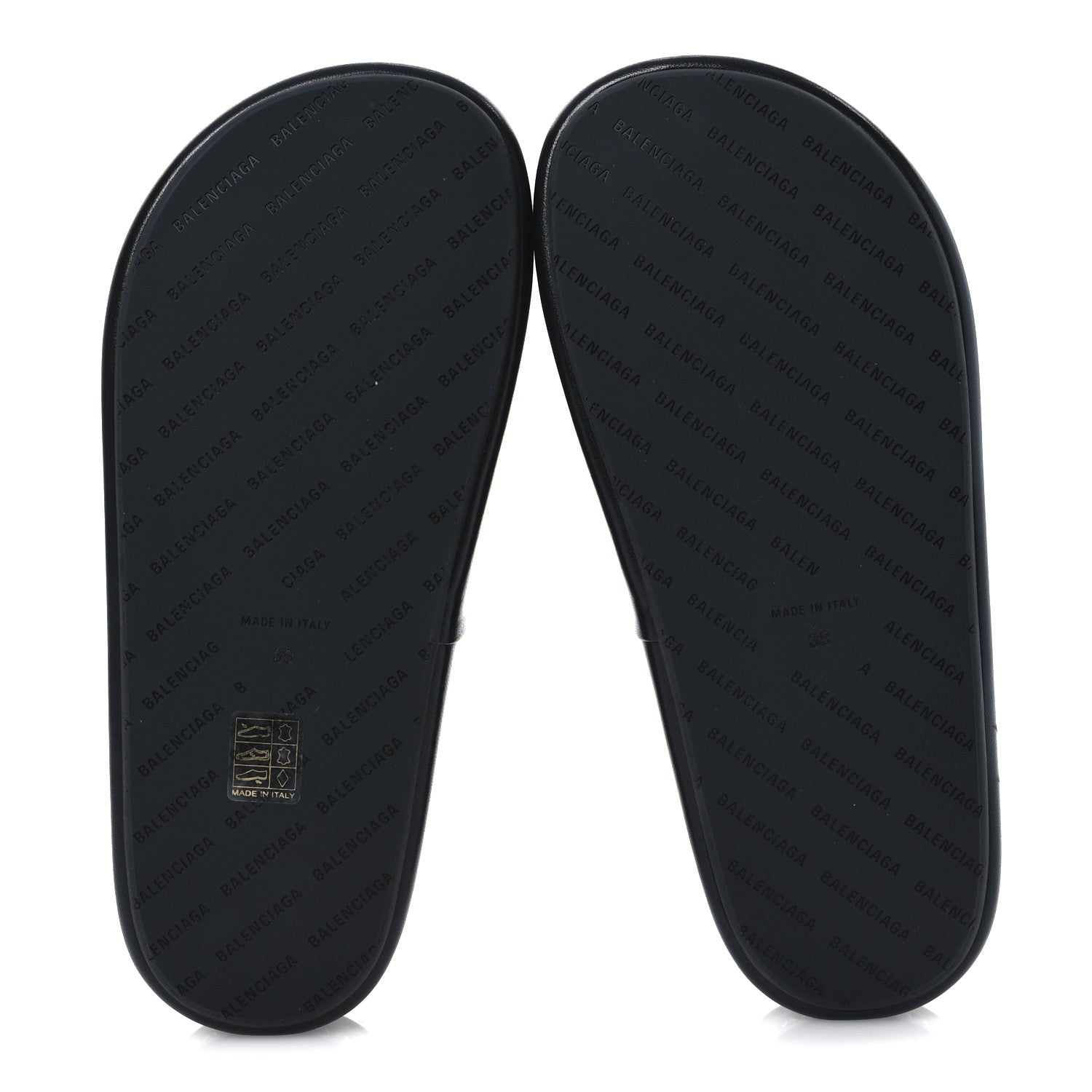 Balenciaga Smooth Nappa Logo Rise Thong Sandals 39 Black White 7 of 9