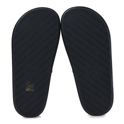 Balenciaga Smooth Nappa Logo Rise Thong Sandals 39 Black White 7 of 9