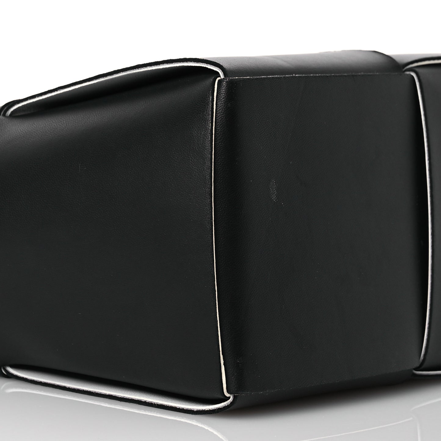 Nappa Maxi Intrecciato Arco Tote Black White