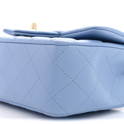 Chanel Lambskin Quilted Mini Rectangular Flap Light Blue 10 of 11