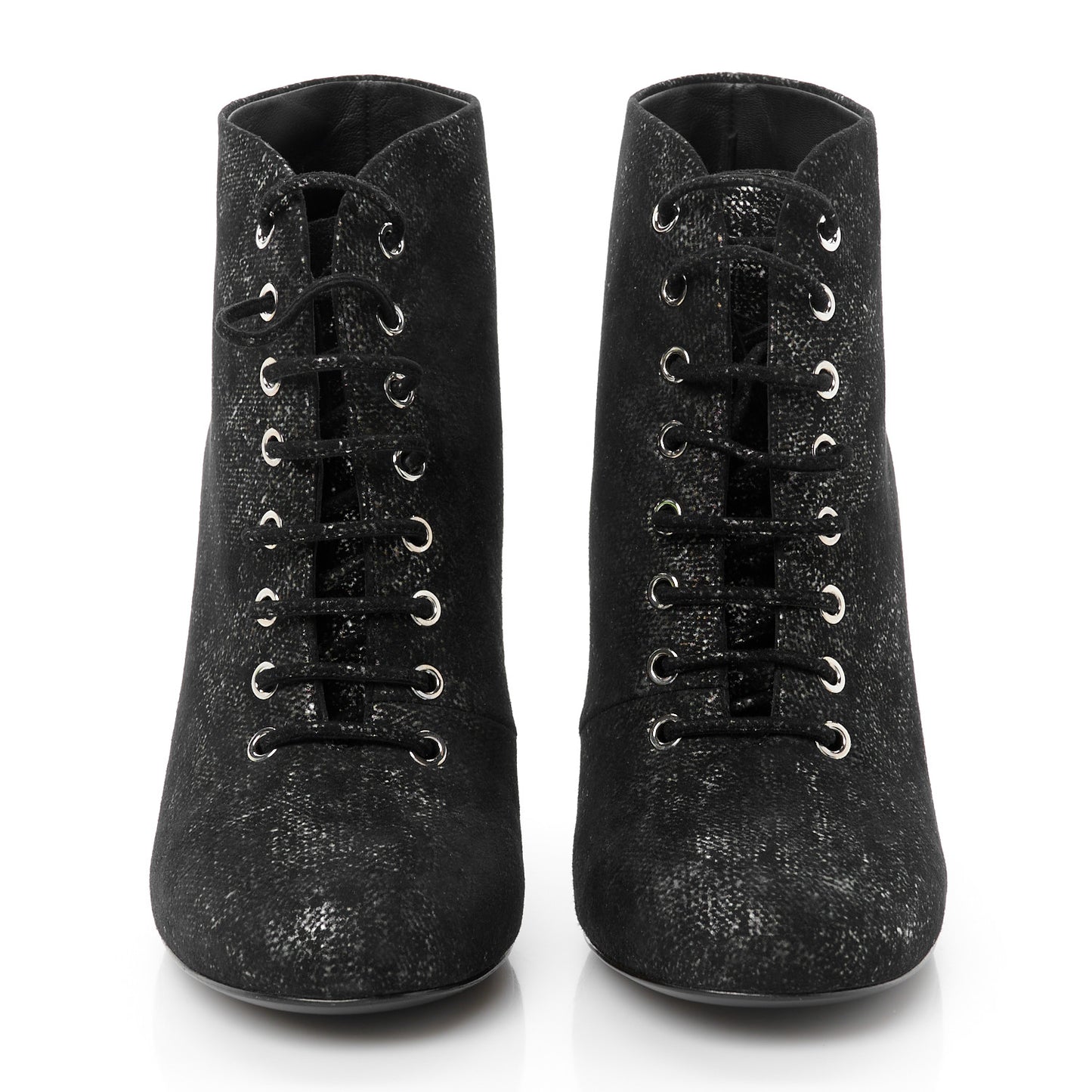 Metallic Suede Pearl Short Ankle Boots 39 Argent