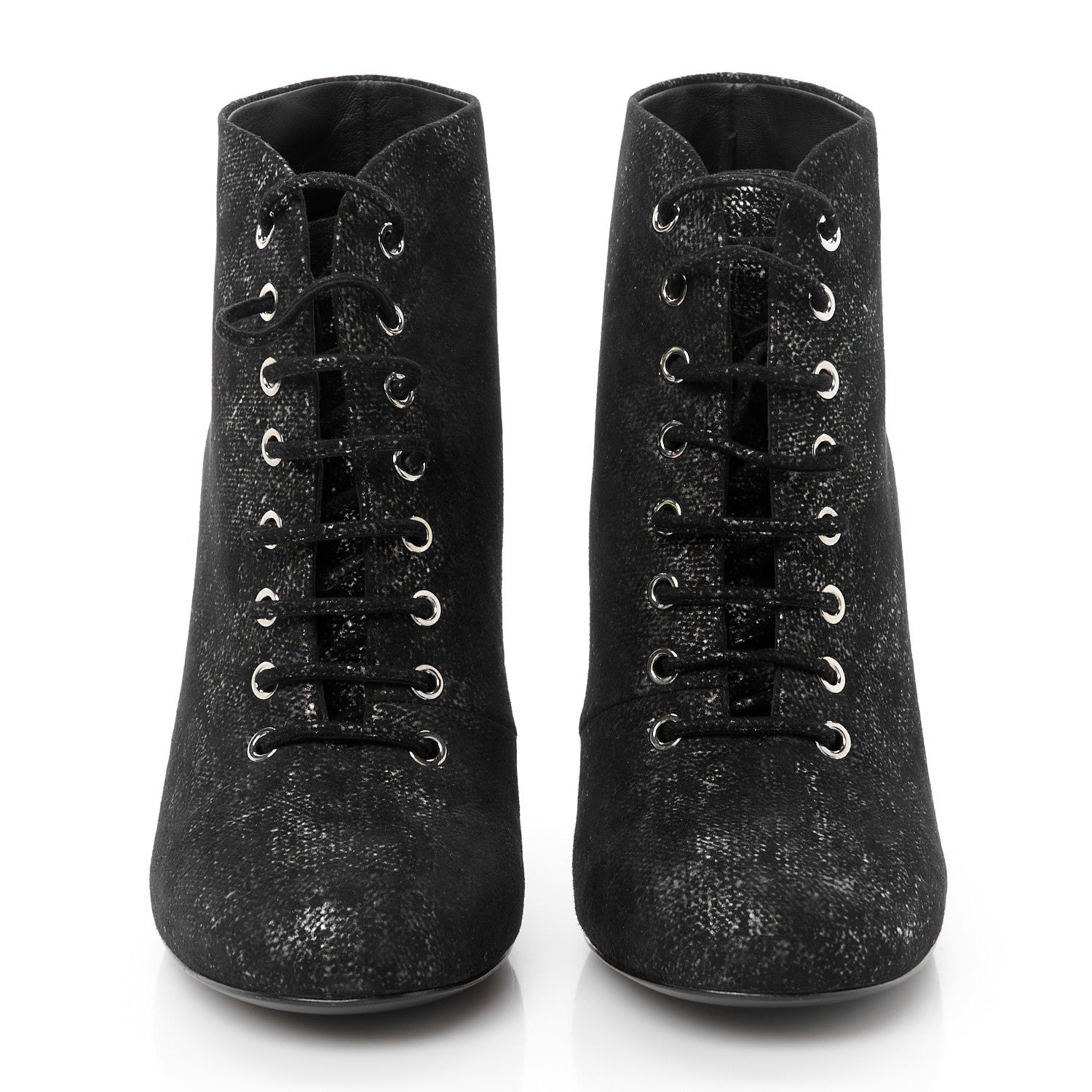 Chanel Metallic Suede Pearl Short Ankle Boots 39 Argent 3 of 10
