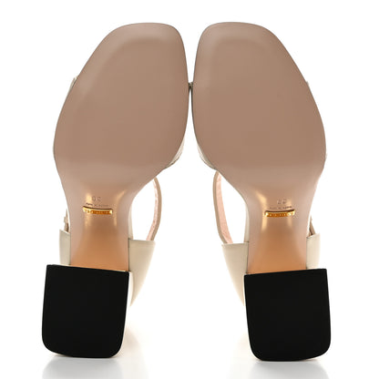 Gucci Nappa Horsebit Cross Strap 95mm Sandals 39 Mystic White 5 of 9