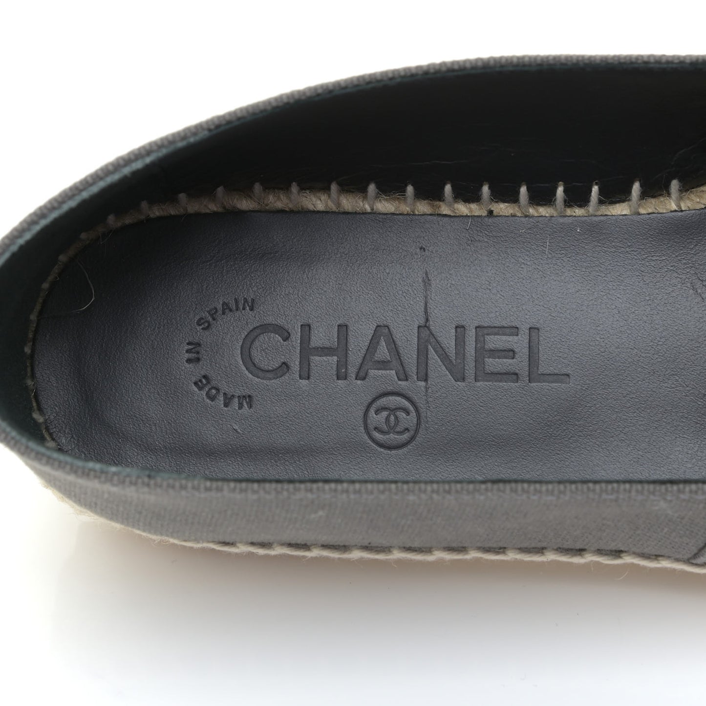 Canvas Grosgrain CC Espadrilles 39 Grey Black