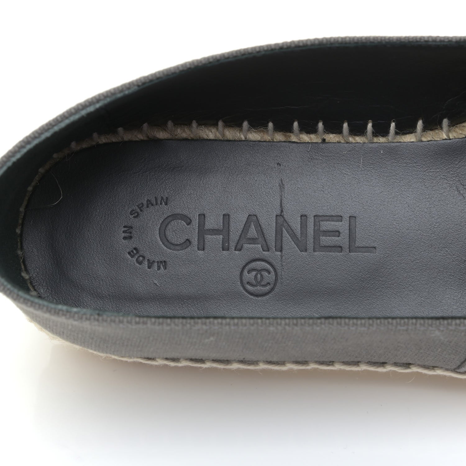 Chanel Canvas Grosgrain CC Espadrilles 39 Grey Black 13 of 14