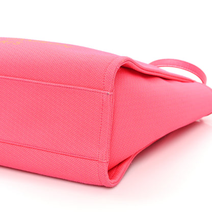 Chanel Mixed Fibers Small Deauville Tote Pink Orange 10 of 13