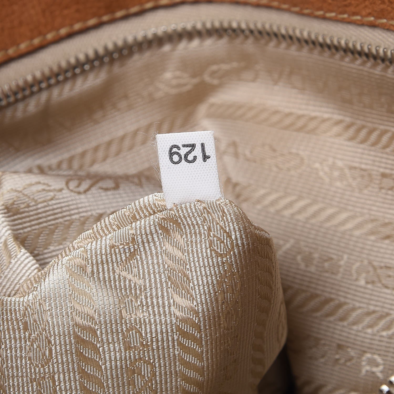 Prada Tessuto Nylon Calfskin Pushlock Satchel Brown 7 of 30