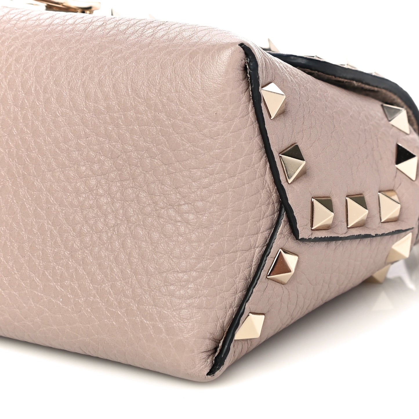 Pebbled Calfskin Mini Rockstud Crossbody Bag Poudre