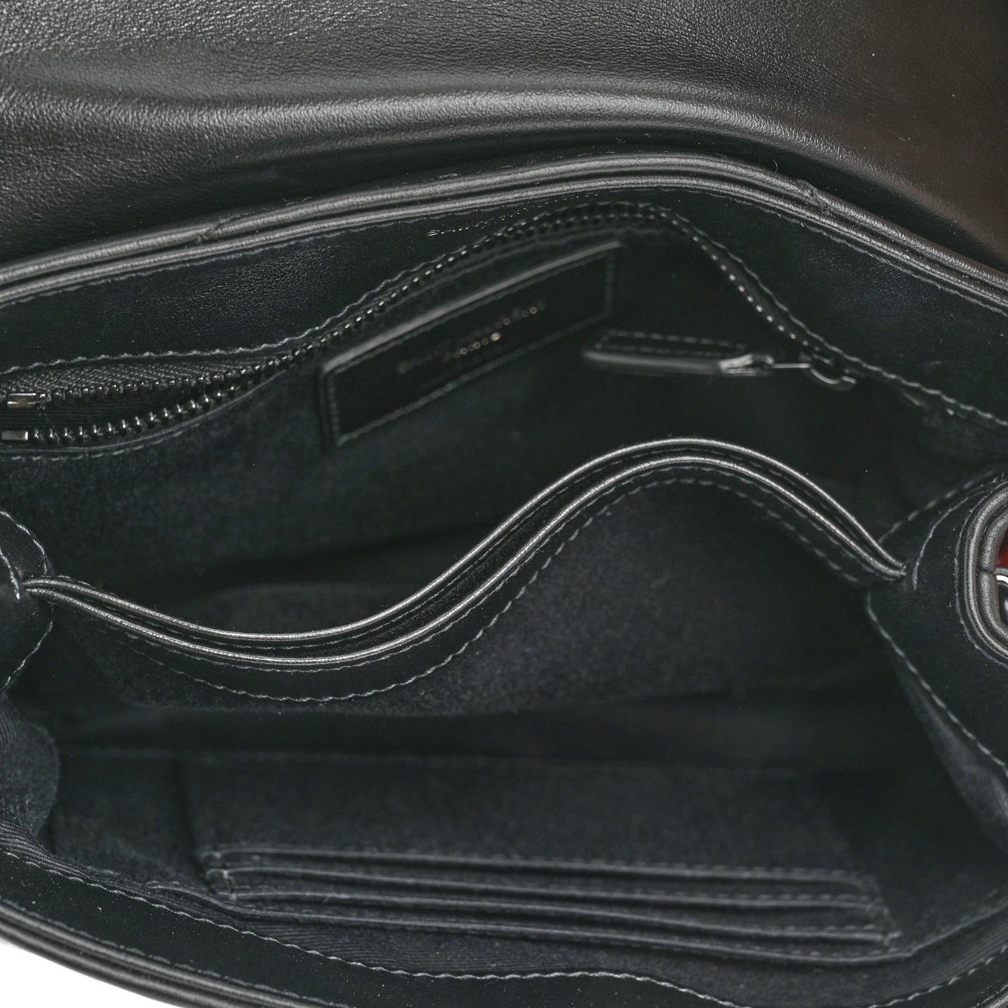 Calfskin Y Quilted Monogram Monochrome Toy Loulou Crossbody Bag Black