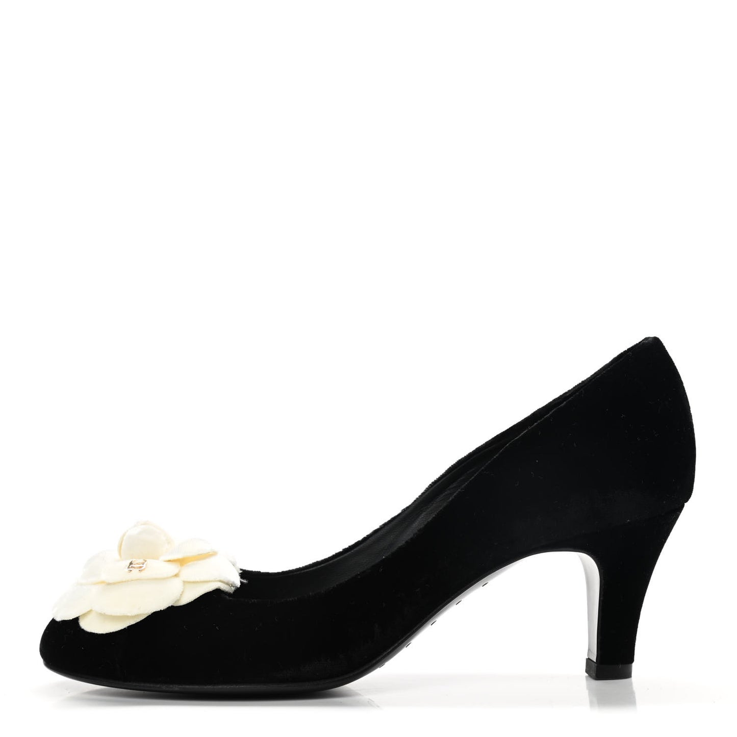Velvet Camellia Pumps 37.5 Black