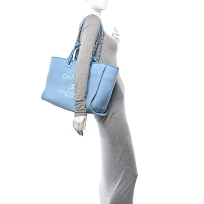 Chanel Mixed Fibers Medium Deauville Tote Light Blue 2 of 11