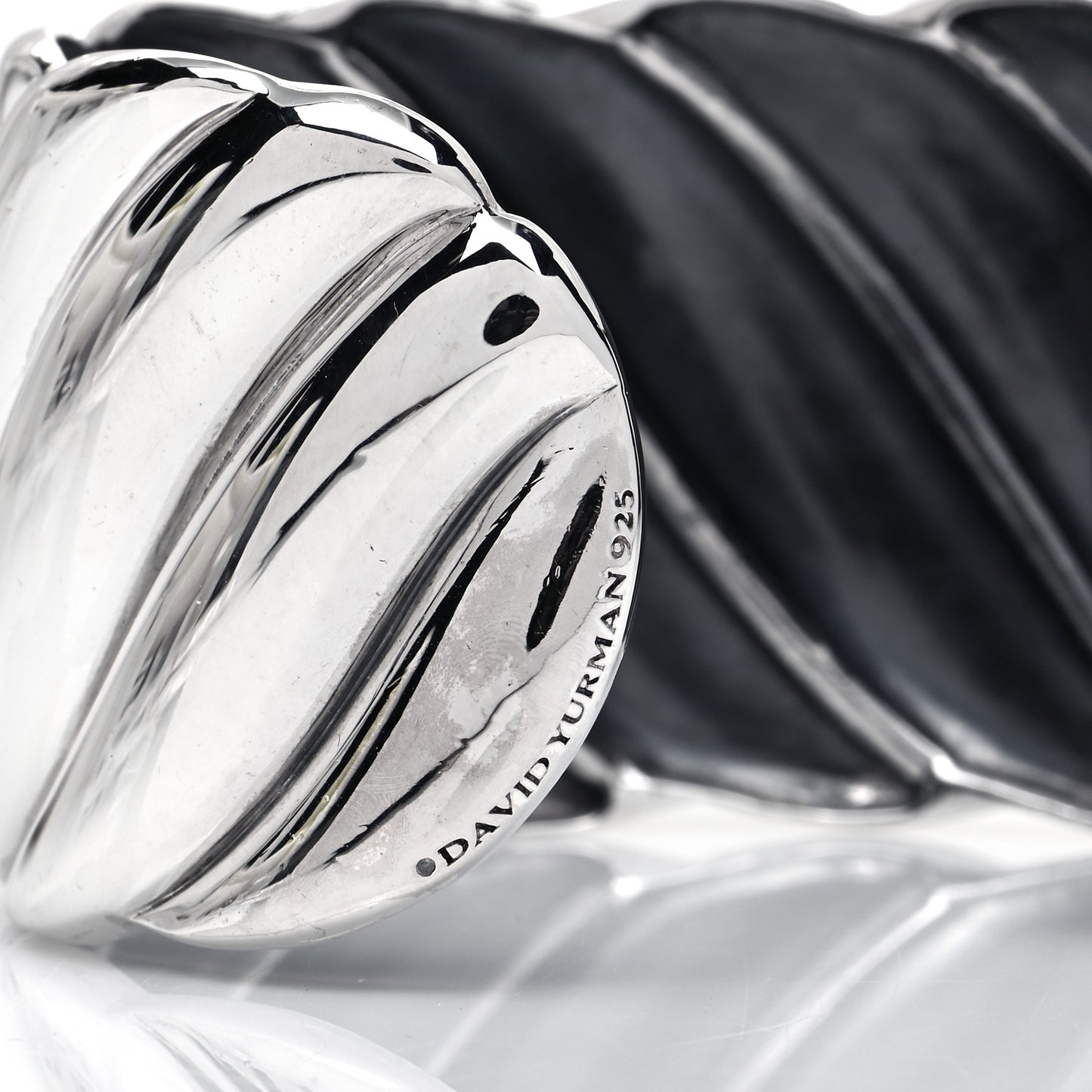 Sterling Silver Wide Sculpted Cable Cuff Bracelet
