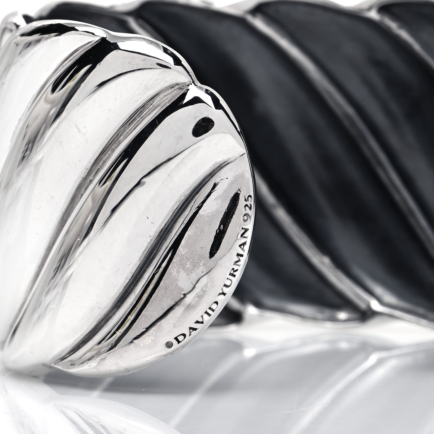 David Yurman Sterling Silver Wide Sculpted Cable Cuff Bracelet 4 of 4