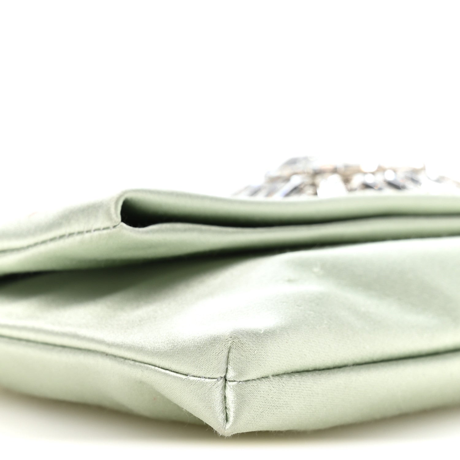 Jimmy Choo Satin Crystal Titania Clutch Green 9 of 10