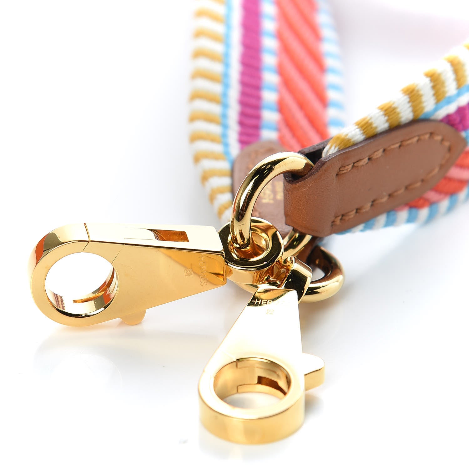 Hermes Toile Swift 25mm Sangle Cavale Shoulder Strap Magnolia Cappucine 5 of 6