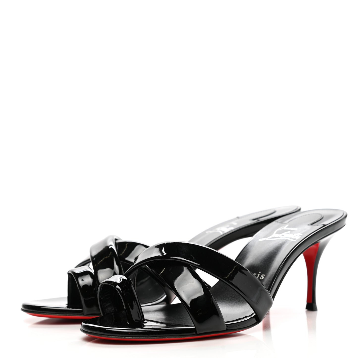 Patent Simply Me 70 Slide Sandals 38.5 Black