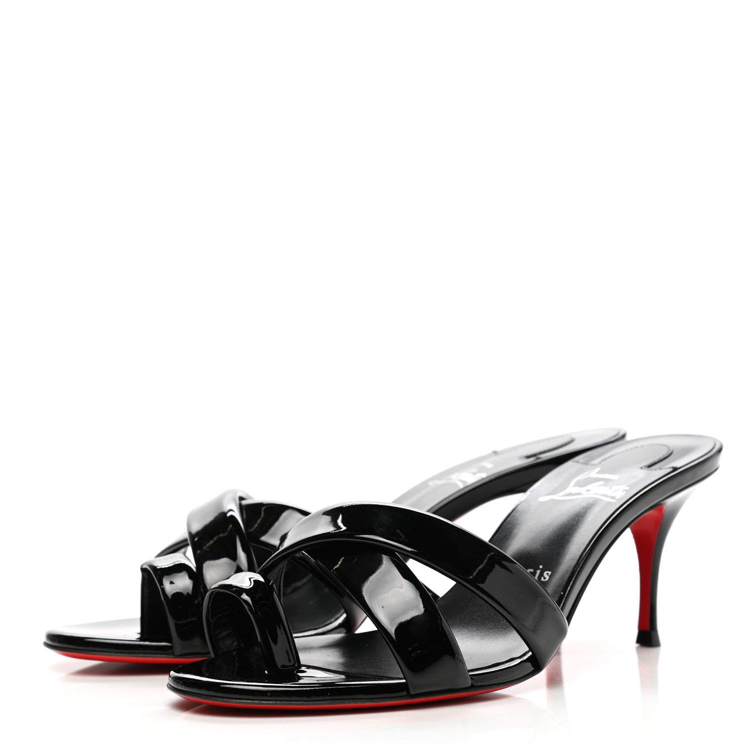Christian Louboutin Patent Simply Me 70 Slide Sandals 38.5 Black 3 of 10
