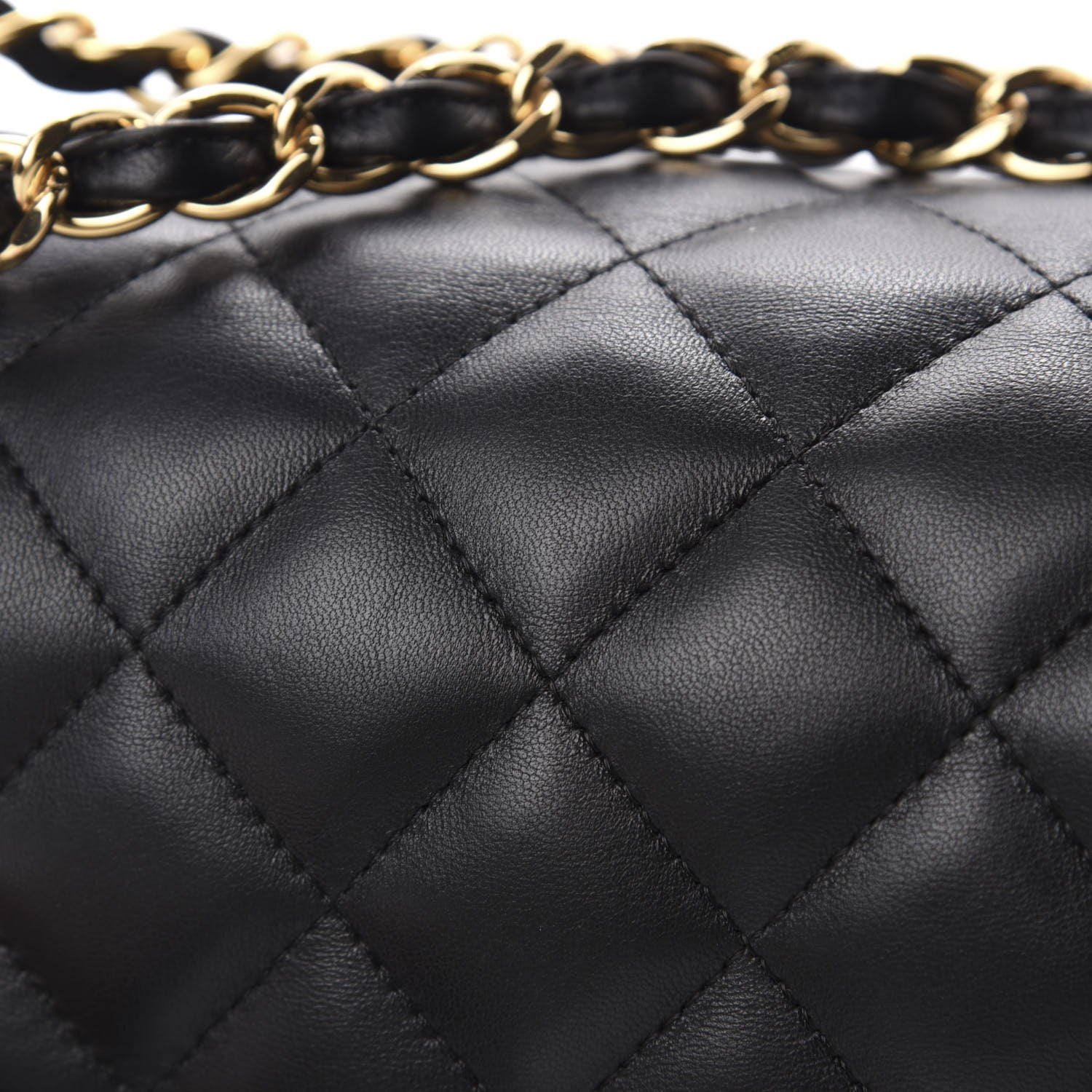 Chanel Lambskin Quilted Jumbo Double Flap Black 8 of 14