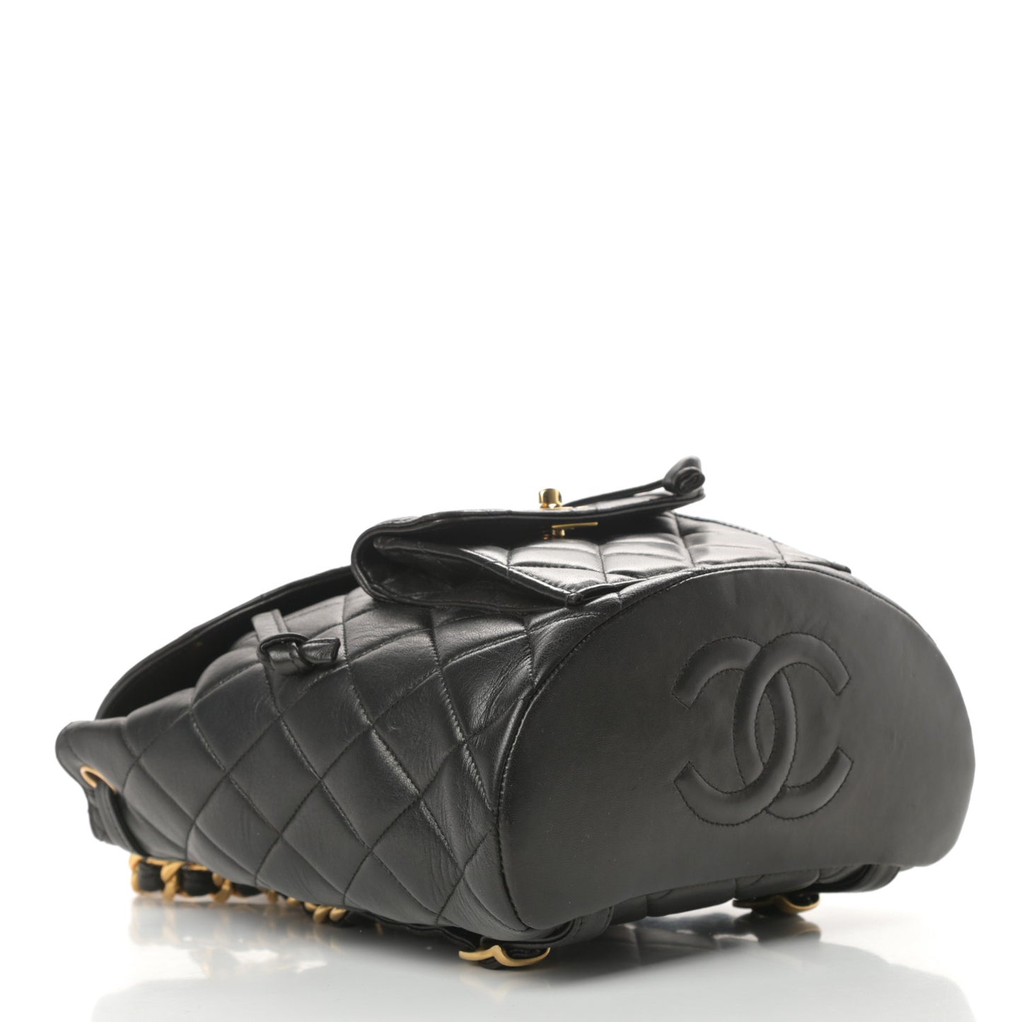 Lambskin Quilted Backpack Black