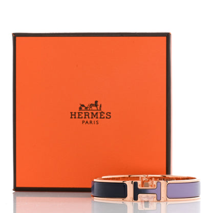 Hermes Enamel Narrow Fusion Clic Clac H Bracelet GM Lilas Ultramarine 5 of 5