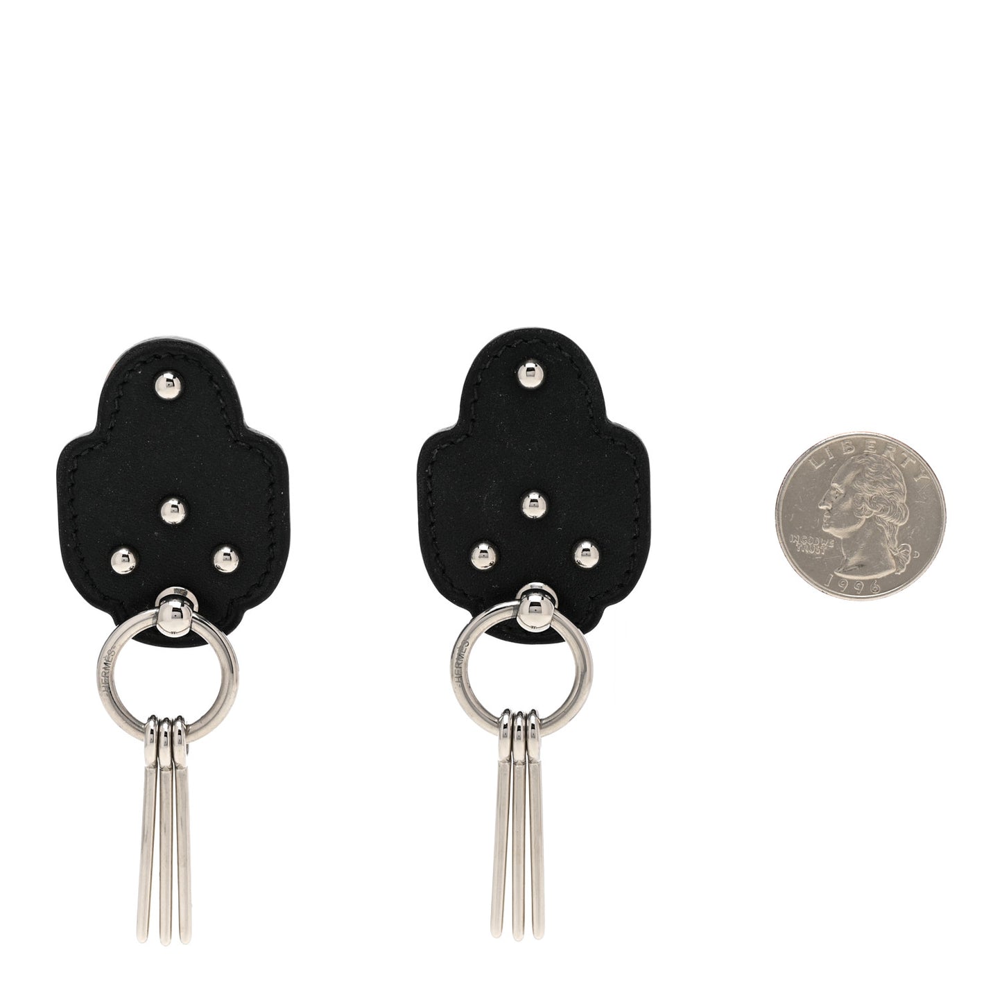 Palladium Swift Studded Carnaby Drop Earrings Black