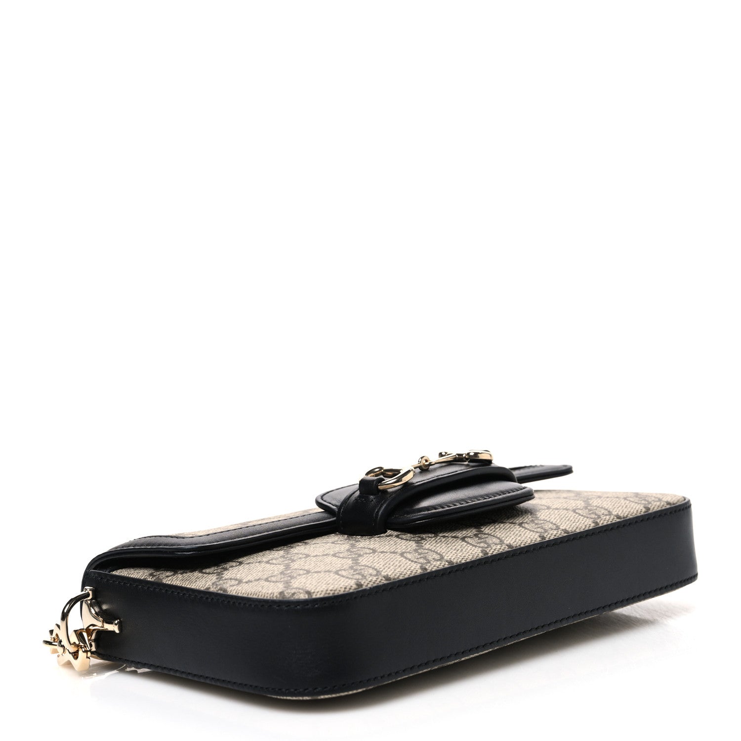 Gucci GG Supreme Monogram Azalea Calfskin Horsebit 1955 Mini Bag Beige Black 4 of 10