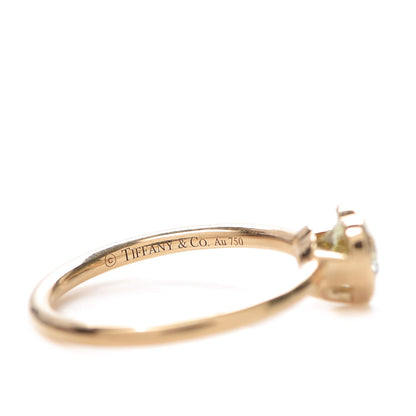 Tiffany 18K Rose Gold Fancy Light Yellow Diamond Bezet Heart Ring 55 7.25 4 of 5