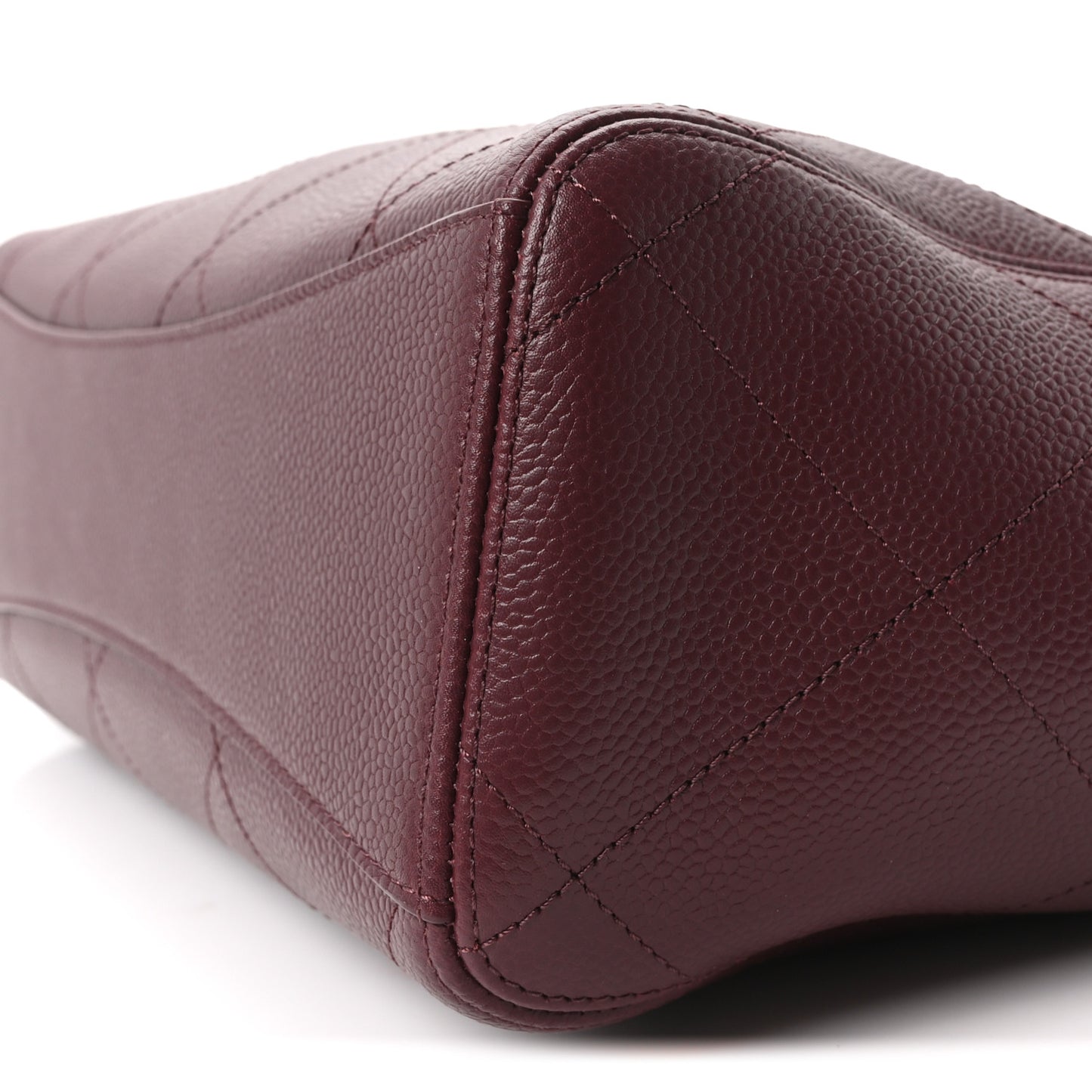 Grained Calfskin Large Shopping Bag Dark Burgundy