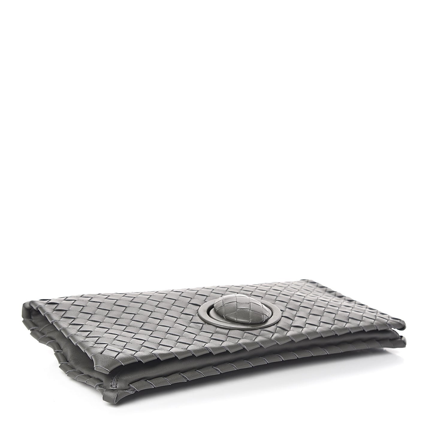 Nappa Intrecciato Turnlock Clutch Grey