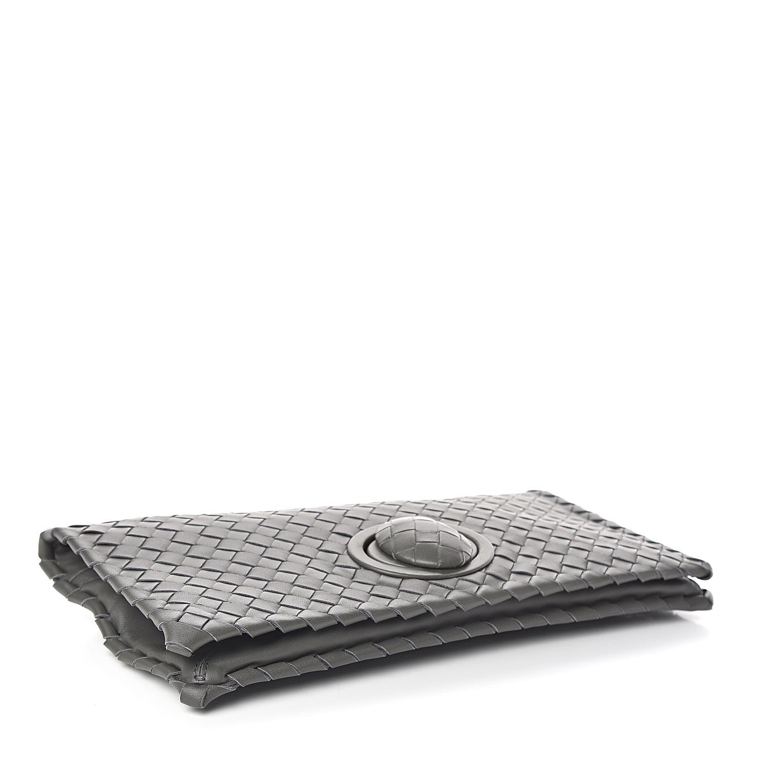 Bottega Veneta Nappa Intrecciato Turnlock Clutch Grey 4 of 8