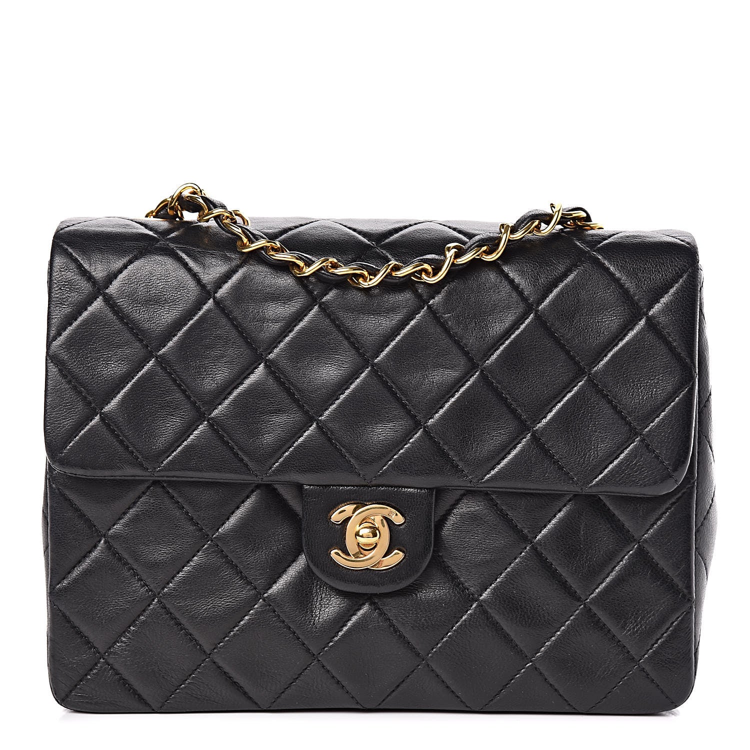 Chanel Lambskin Quilted Mini Square Flap Bag Black 1 of 13