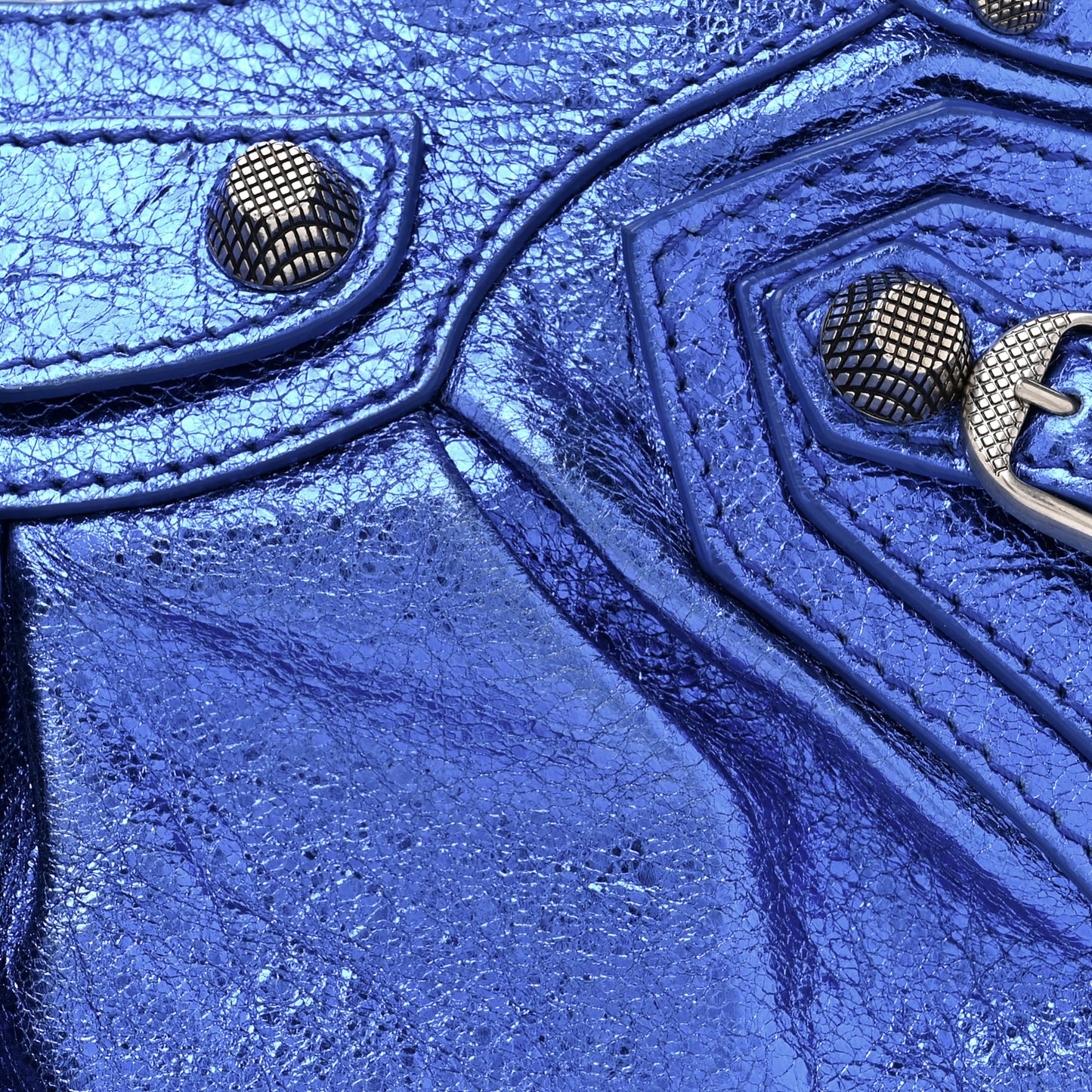 Metallic Arena Agneau Le Cagole Shoulder Bag XS Blue