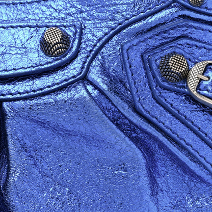 Balenciaga Metallic Arena Agneau Le Cagole Shoulder Bag XS Blue 8 of 12