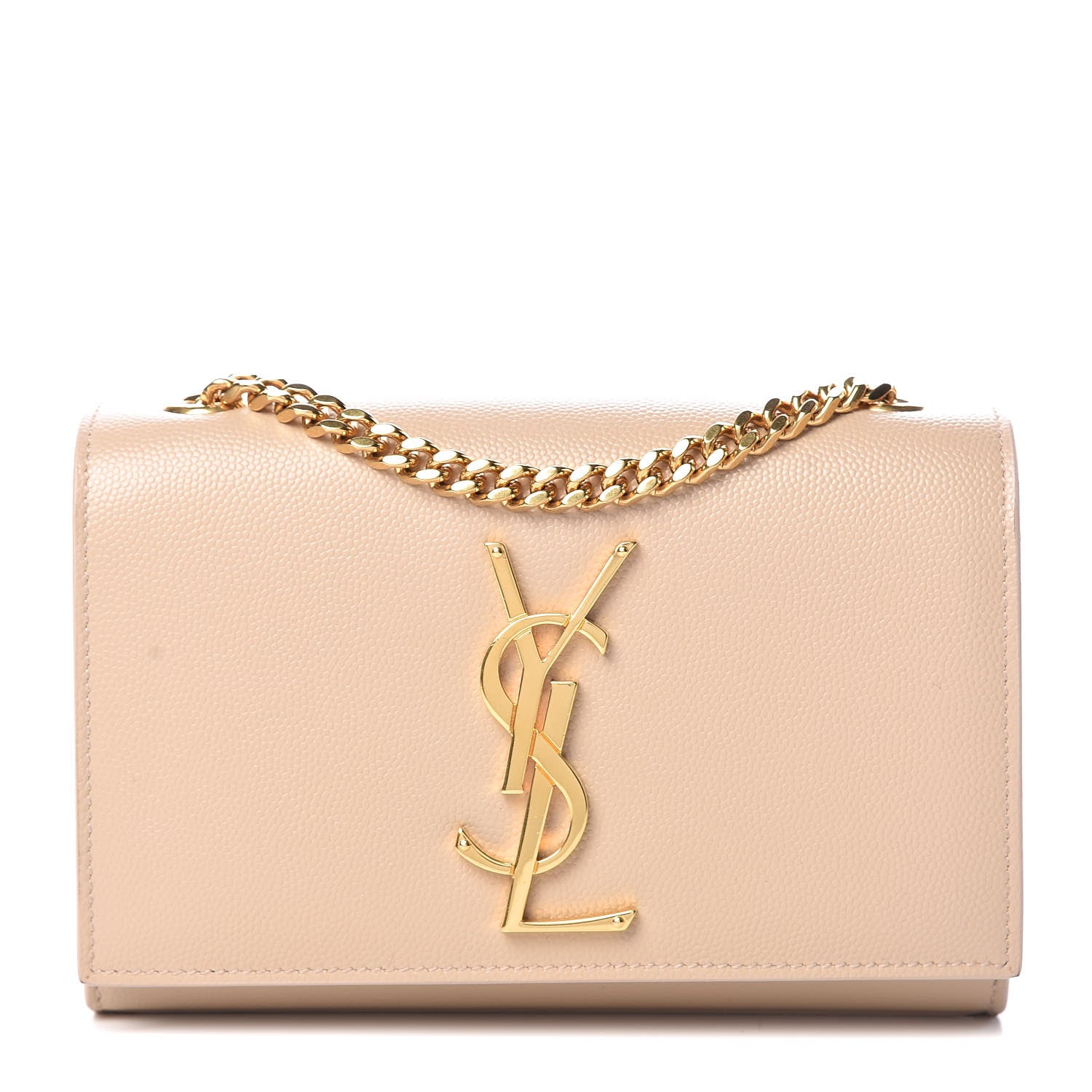 Saint Laurent Grain De Poudre Small Monogram Kate Satchel Nude Powder 1 of 12