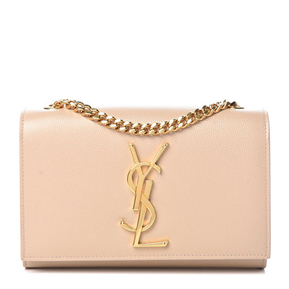 Saint Laurent Grain De Poudre Small Monogram Kate Satchel Nude Powder 1 of 12
