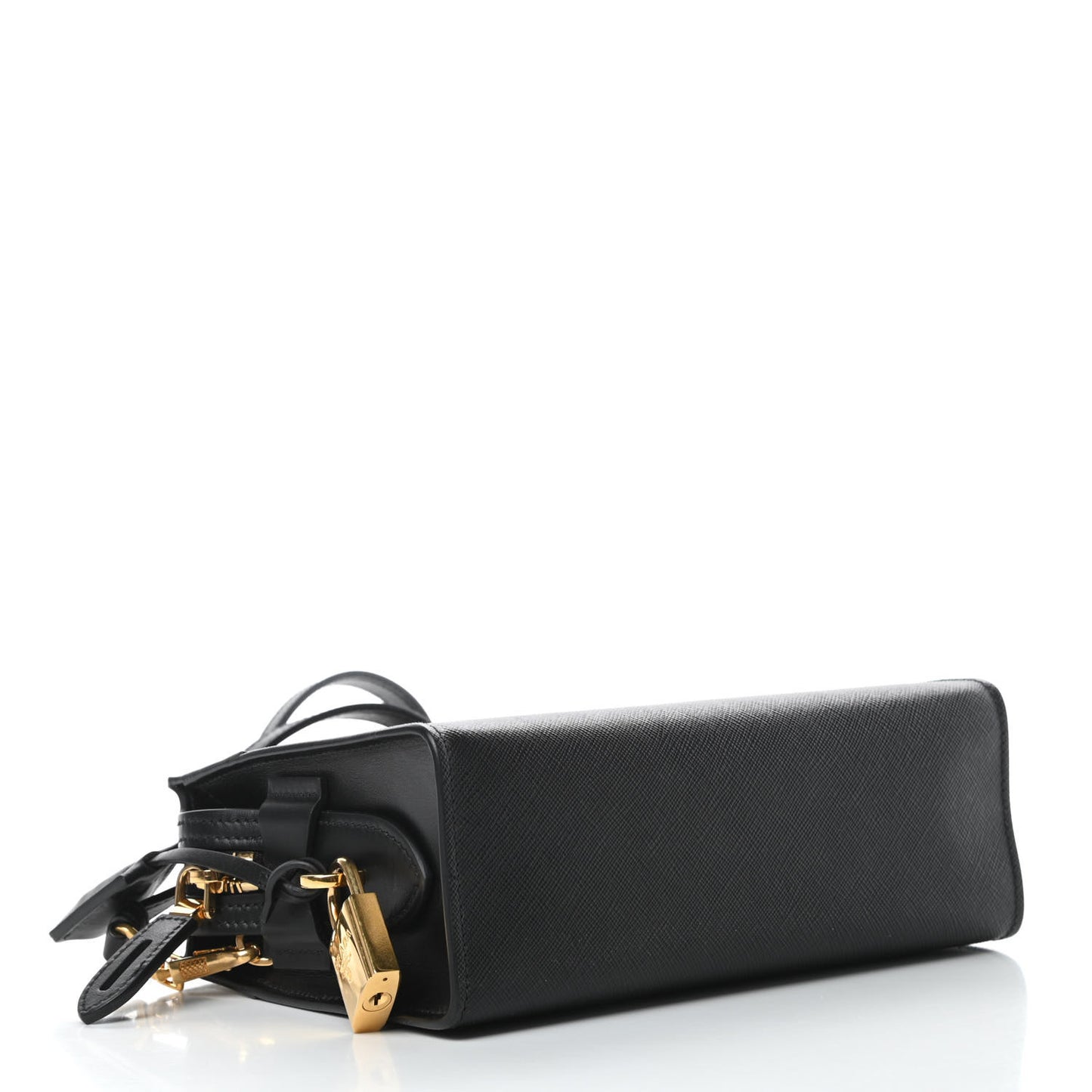 Saffiano City Calfskin Esplanade Crossbody Bag Black Talco