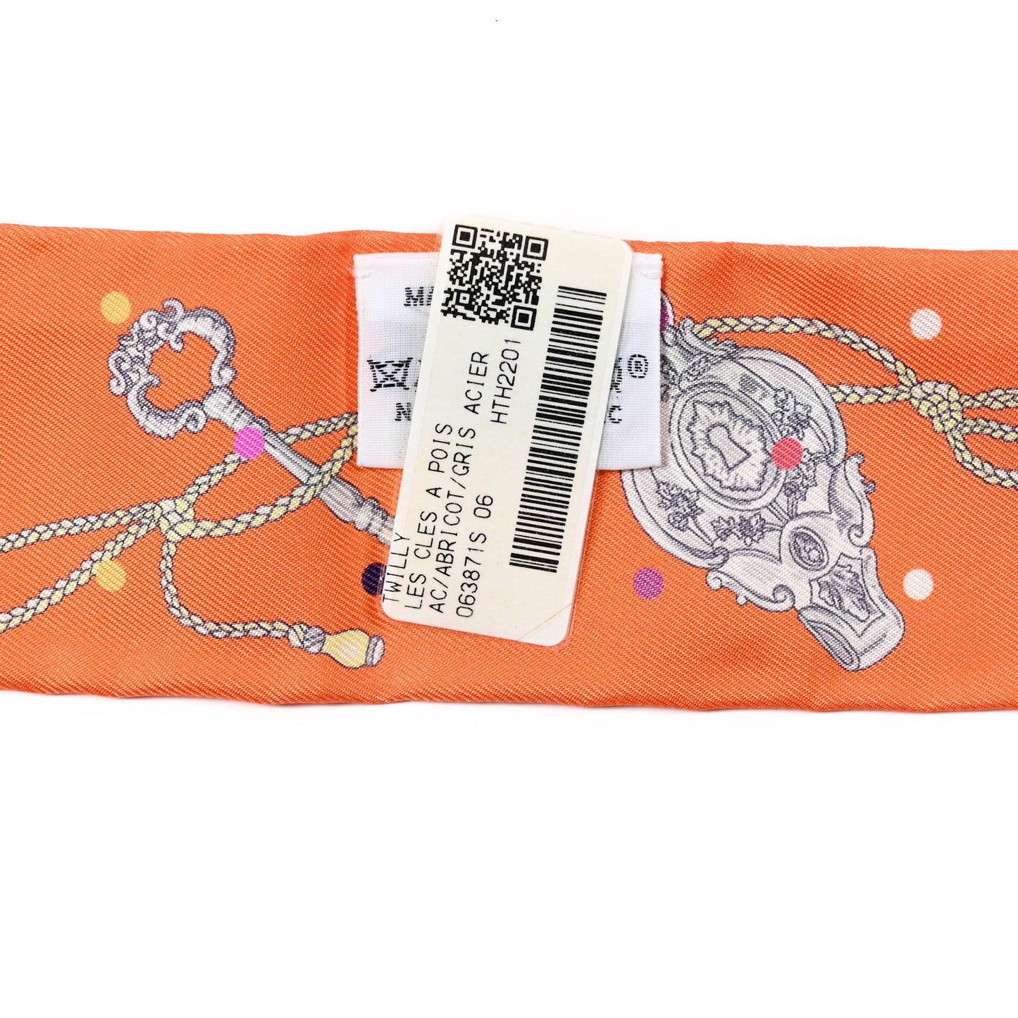 Silk Les Cles A Pois Twilly Abricot Gris Acier