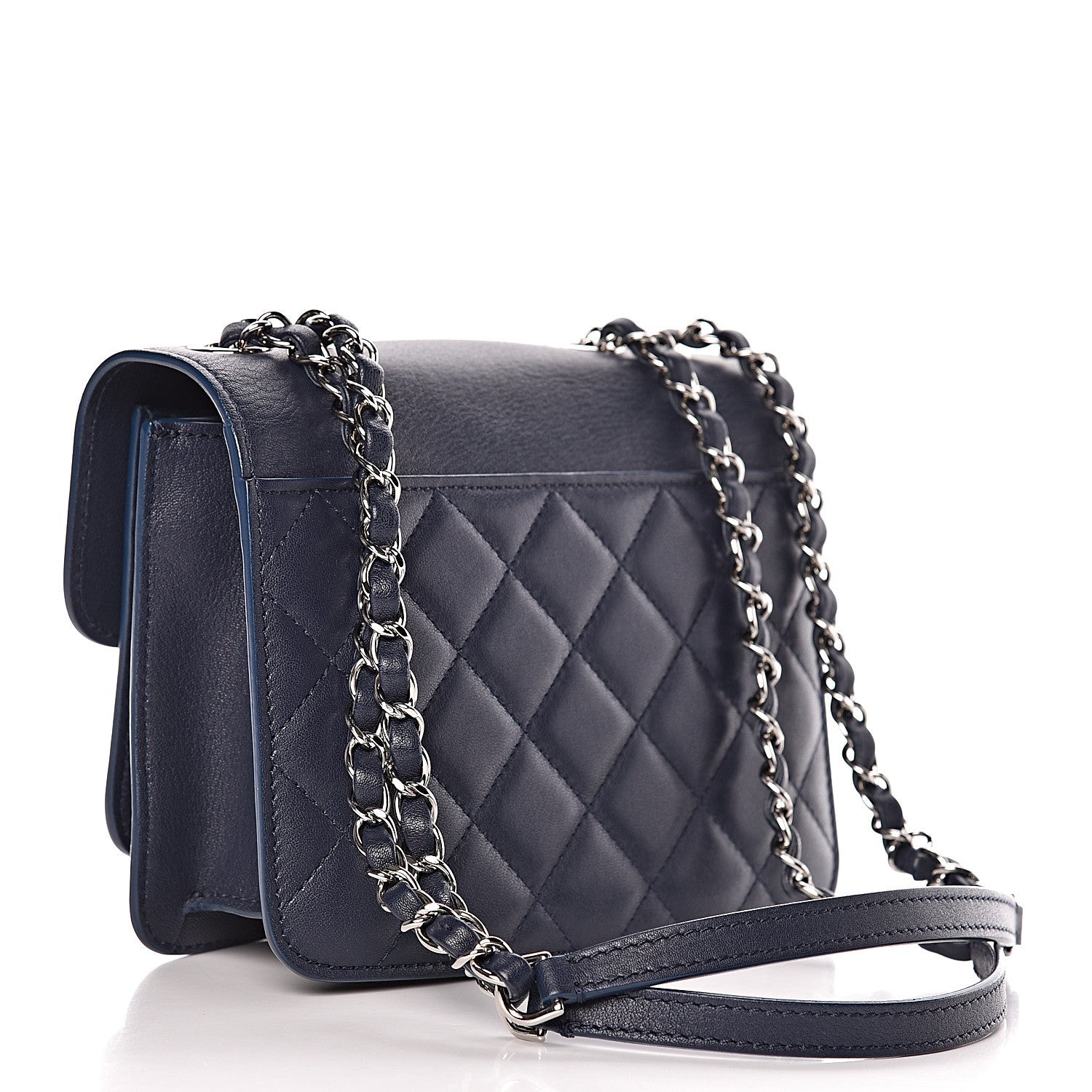 Chanel Goatskin Quilted Small CC Box Flap Navy 3 of 13