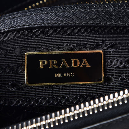Prada Saffiano Lux Mini Double Zip Tote Nero Black 7 of 9