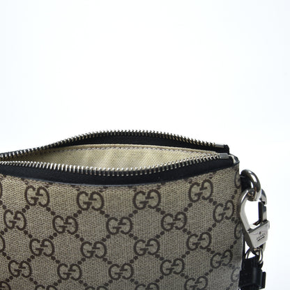 Gucci GG Supreme Monogram Bee Print Wrist Pouch Black 7 of 9